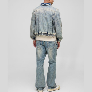 Wholesale Clothing Manufacturer Men's Jackets Custom Basic Solid Color <b>Jeans</b> Men's Jackets High Quality - Product Image 2