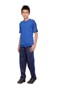 Wholesale Good Quality Customized Logo Polyester/Cotton Sports Uniform for Boys School Use <b>T</b> Shirt with <b>Track</b> Pant Set - Product Image 2
