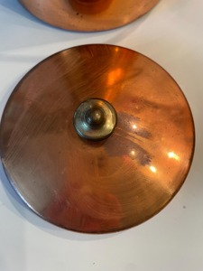 Olla de Cobre Redonda de Diseño Vintage con Tapa, Utensilios de Cocina de Metal Duradero con Asa de Aleación de Zinc - Product Image 6