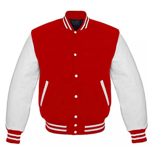 Chaqueta Varsity Vintage Personalizada OEM para Hombre, Chaqueta Letterman de Invierno con Mangas de Cuero para Escuela y Universidad - Product Image 3