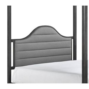 1 pz. Testiera a baldacchino in legno imbottita per letto matrimoniale, set mobili camera da letto - Product Image 2