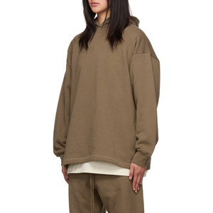 Sweat à capuche oversize pour femme, cousu à la machine, avec logo frontal, en molleton polyester/coton écologique, pour l'hiver - Product Image 2