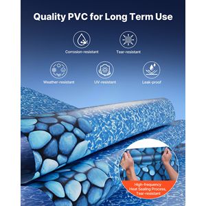 Telo di rivestimento ovale in vinile premium da 4,5 m per piscine con parete alta 1,68 m, facile da installare, con patch anti-perdita per piscine da 2 m - Product Image 3