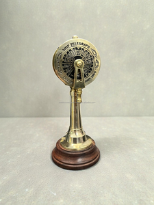 Vajilla Decorativa Náutica de Latón Estilo Antiguo con Grabado de Máquina de Telégrafo Marítimo - Product Image 3