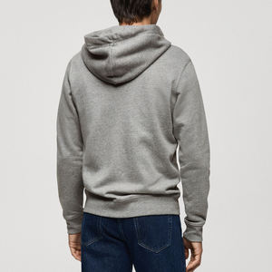 Sweat à capuche zippé personnalisé pour homme, en molleton de coton imprimé, 300 GSM, gris, épais, coupe oversize, style streetwear, vierge, poids lourd, OEM - Product Image 2