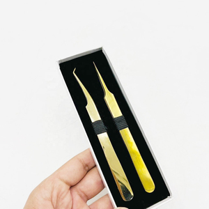 Pinces à cils en acier inoxydable, fournitures de beauté, pinces à cils pour kits de techniciennes de beauté, pinces de précision pour extensions de cils - Product Image 6