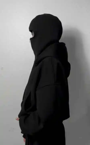 Sudadera con capucha y máscara elástica para hombre, ropa de fitness estilo ninja y balaclava, camiseta negra y gris de verano de alta calidad - Product Image 2