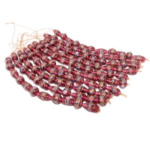 Cuentas de Vidrio Rojas Hechas a Mano, Hilo de 8 Pulgadas |   Cuentas Decorativas Hechas a Mano con Múltiples Formas Estilo Boda |   Cuentas Mixtas para Joyería y Manualidades DIY - Product Image 1