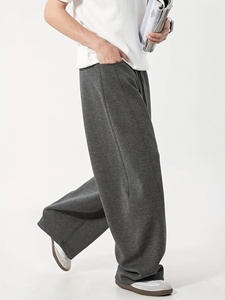 High GSM Premium Quality Embroidered Cross Patches Custom Sweatpants 300GSM Fleece <b>Trousers</b> OEM - Product Image 3