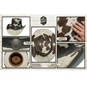 Sombrero de Vaquero de Cuero Ajustable y Elegante, Estilo Occidental, Hecho a Mano, con Pelo de Vaca, para Deportes, Casual, Negocios, Fiestas y Viajes, Novedad 2026 - Product Image 4