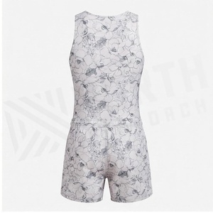North Approach Women Floral Print Tank Top Shorts <b>Set</b> Round Neck Drawstring Breathable Quick Dry Stretch Fit Regular Style - Product Image 2
