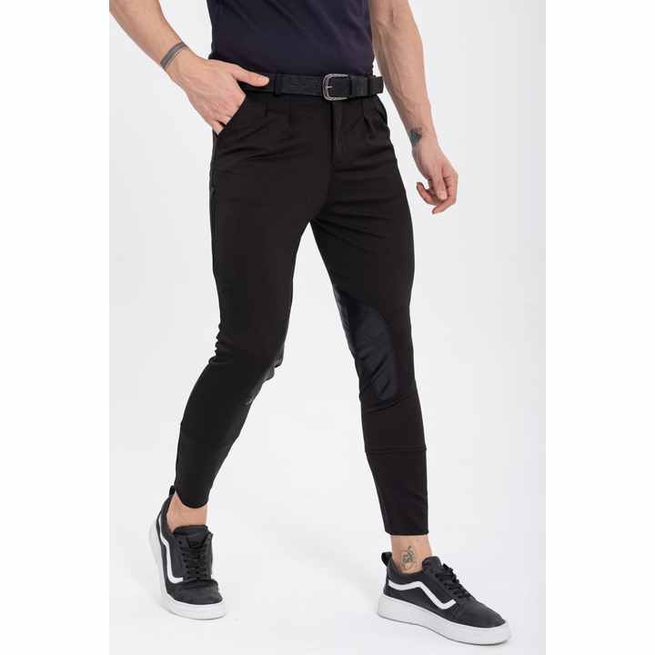 "Men's Leather Riding Pants in Black"