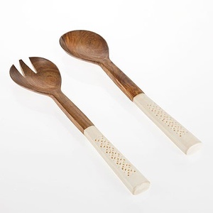 Christmas Gifted Items American Style Acacia Wood <b>Salad</b> <b>Server</b> with Resin Handle <b>Salad</b> Tool <b>Salad</b> Spoon Fork At Affordable Price - Product Image 6