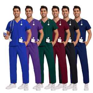 <b>Scrubs</b> Medical Uniform Women and Man <b>Scrubs</b> Medical <b>Scrubs</b> <b>Top</b> and Pants V-Neck <b>Top</b> Medical <b>Scrub</b> Uniform Set - Product Image 1