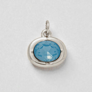 Composant de pendentif breloque en argent sterling 925, ovale, serti clos, fait main, avec quartz et aigue-marine, pour la fabrication de bijoux en pierres précieuses, vente en gros - Product Image 1