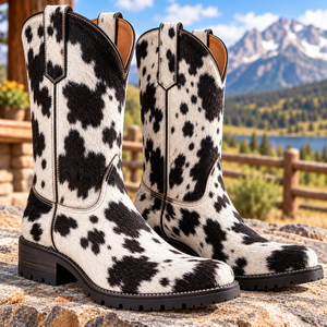Bottes Western en Cuir de Vache Véritable pour Hommes et Femmes |   Chaussures en cuir artisanales |   Bottes en cuir western pour femmes et hommes |   Bottes en cuir - Product Image 1