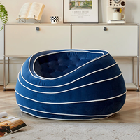 Pouf moderne en velours éponge haute densité, facile d'entretien, doux et confortable, Vietnam, pour salon et chambre à coucher MD14