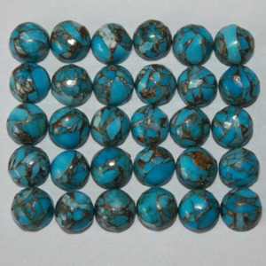 Turquesa Azul Cobre AAA, Cabujón Redondo de 3mm-12mm, Piedras Preciosas Sueltas de Turquesa, Precio al por Mayor, a Granel, para Fabricación de Joyas - Product Image 1