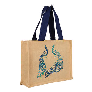 Meilleure vente couleur personnalisée fermeture à glissière taille moyenne Shopper personnalisé imprimé poignée boucle bouton écologique sac à provisions en toile de jute - Product Image 5