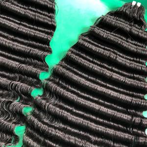 Pas de perte 8-40 pouces extensions de cheveux humains bruts vietnamiens faisceaux à double vague profonde avec dentelle - Product Image 3