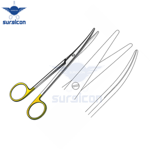 กรรไกร Mayo-Lexer ขนาด 16 ซม. / 6-1/4 นิ้ว ปลายทู่โค้ง สีทอง TC สำหรับผ่าตัดและทางการแพทย์ ความแม่นยำสูง - Product Image 5