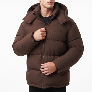 Men's Thick Padded <b>Winter</b> <b>Coat</b> <b>Hooded</b> Quilted Full Zip Jacket Warm Regular Fit Casual Outdoor Wear Custom Embroidery Front Logo - Product Image 4