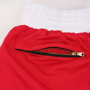 Shorts pour hommes à motif points rouges, séchage rapide, taille élastique et poches latérales, style sport décontracté, longueur courte, tissu tricoté 2026 - Product Image 3