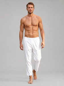 Pantalon décontracté pour homme, coupe ample, tissu léger, taille élastique, pantalon de tous les jours - Product Image 1