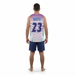 Ensemble d'uniformes de lacrosse personnalisés OEM - Maillot et short en mesh sublimé, anti-humidité, taille élastique, sans manches, avec nom d'équipe - Product Image 2