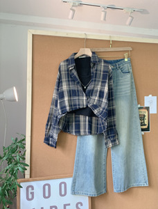 SUBICI 8561109 <b>Women's</b> Woven Front Solid/Character Flannel Short Sleeve Shirt with Built-In Bra Cami 2 Piece Casual Fashion <b>Top</b> - Product Image 4