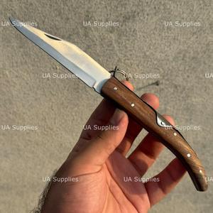 Factory Direct Best Price Folding Pocket Knife Carbon Steel Blade Wooden Handle Everyday Carry Camping Survival Knife OEM ODM - Product Image 2