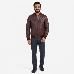 Veste en cuir d'agneau véritable pour homme, style classique, coupe ajustée, streetwear, avec doublure en sherpa et bordure en fourrure, noire, hiver - Product Image 6