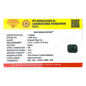 Natural Zambian Emerald 9.4 Carat Loose Gemstone Emerald Cut 8x10mm for Fine Jewelry - Product Image 4