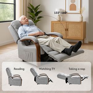 Fauteuil inclinable électrique à double moteur avec fonction massage et chaleur, revêtement en velours égyptien pour personnes âgées, fauteuil releveur électrique - Product Image 4