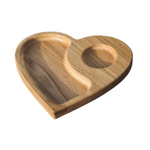Bandeja de madera de acacia ecológica en forma de corazón, regalo para el Día de San Valentín, plato de madera natural para servir postres, para bodas y fiestas, venta al por mayor. - Product Image 1