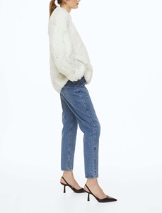 Jeans de mezclilla rectos de cintura alta transpirables con lavado arena para mujer, venta al por mayor de marca privada, jeans casuales para mujer - Product Image 4