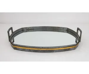 Premium Artisan Crafted Metal Tray Handmade Luxury Decor PieceStylish Coffee Tray for Contemporary Interior and Home Decor Safe - Product Image 3