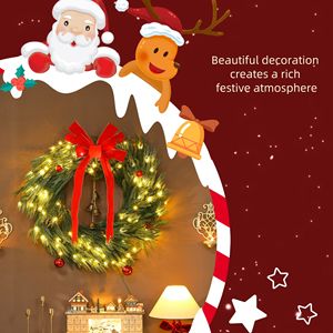 Ghirlanda Natalizia in PVC Personalizzabile con Luci Dorate e Bianche, Decorazione per la Casa, Spedizioni nei Giorni Feriali - Product Image 2