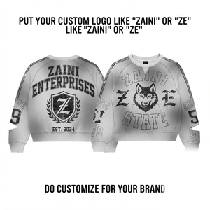 400 GSM Cotton Polyester <b>Fleece</b> Acid Wash Sweatshirt Light <b>Grey</b> Raglan Custom Logo Oversized - Product Image 1