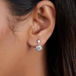 Pendientes de Diamante Cultivado en Laboratorio de 1.80CT con Engaste de Bisel en Oro de 14K, Diseño Minimalista, para Compromiso, Boda, Fiesta Nupcial, Regalo de Lujo para Mujer - Product Image 6