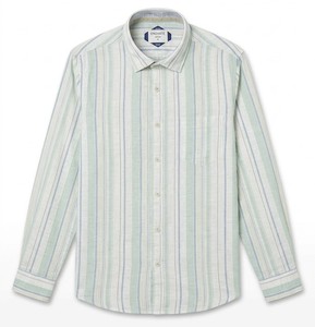 เสื้อเชิ้ตผู้ชาย Enovate ลายทางป๊อปปี้ ผ้าลินิน/ผ้าฝ้าย กระดุมสองแถว ระบายอากาศได้ดี เหมาะสำหรับฤดูร้อน สไตล์ลำลอง ODM - Product Image 1