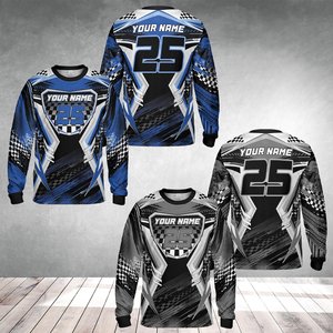Maillot de course personnalisé à manches longues rose et noir pour motocross, avec nom et numéro personnalisés, équipement de course MX unisexe OEM - Product Image 6