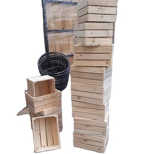 Cajas Decorativas de Madera HLC, Caja de Almacenamiento de Madera, Cajas de Madera Rústicas Apilables con Asas - Product Image 2