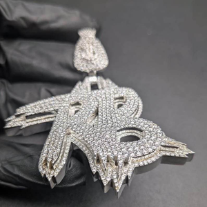Pendentif Moissanite Personnalisé Symbole Dollar Sertie de Pavés, Collier Luxe Hip Hop, Bijoux pour Hommes et Femmes, Cadeau d'Anniversaire et de Mariage - Product Image 2
