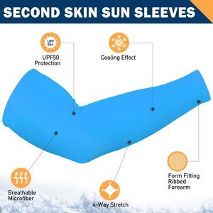 Manchons de bras personnalisés unisexe en soie glacée à compression, protection solaire d'été, séchage rapide, par sublimation - Product Image 4