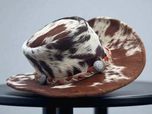 Chapeau de cowboy en cuir véritable, style western, chapeau en cuir classique pour homme, chapeau de cowboy en cuir durable - Product Image 4