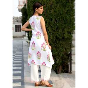 Ensemble de kurta décontracté en coton Dahlia, couleur rose, taille XS - Product Image 2