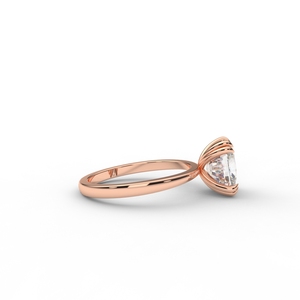 Bague solitaire en diamant de laboratoire taille coussin en or jaune / rose / blanc 14 carats - Product Image 3