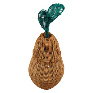 Hand-Woven Rattan Organizer with <b>Lid</b> Convenient <b>Storage</b> <b>Basket</b> - Product Image 6
