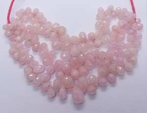Cuentas facetadas de morganita natural AAA en forma de lágrima de 6x9-10x14 mm, cuentas de gema de morganita en forma de gota de 8 pulgadas, cuentas de gema de morganita rosa - Product Image 2